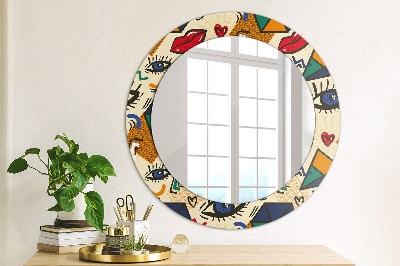 Round mirror decor Pop art style