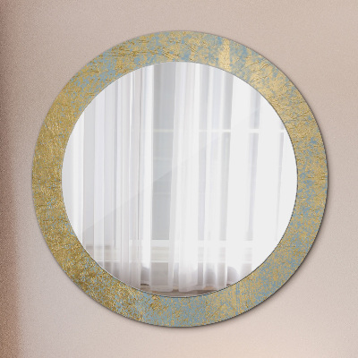 Round mirror printed frame Golden foil texture