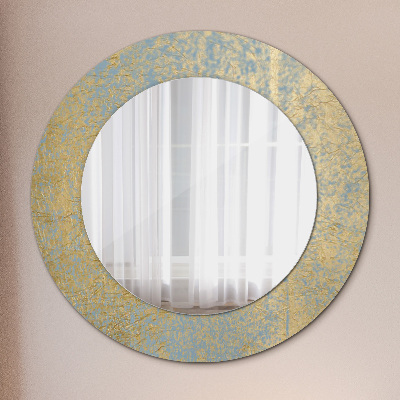 Round mirror printed frame Golden foil texture