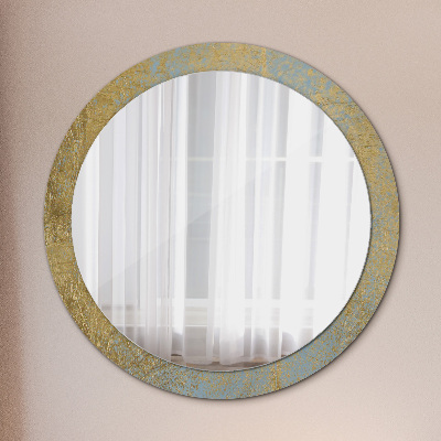 Round mirror printed frame Golden foil texture