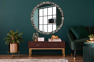 Round decorative wall mirror Abstract typography