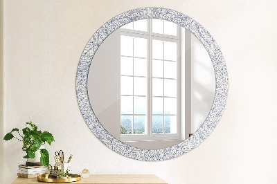 Round decorative wall mirror Tropical palm countur