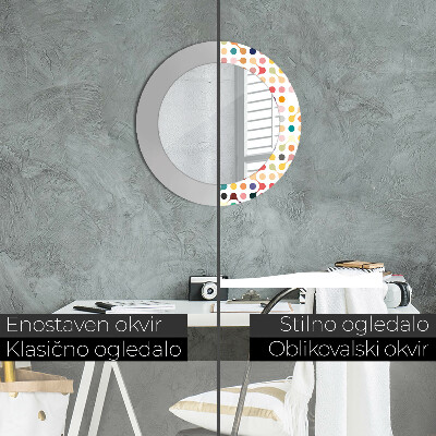 Round decorative wall mirror Multicolor seamless