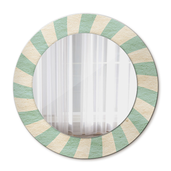 Round decorative wall mirror Retro pastel pattern