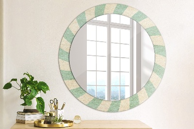 Round decorative wall mirror Retro pastel pattern