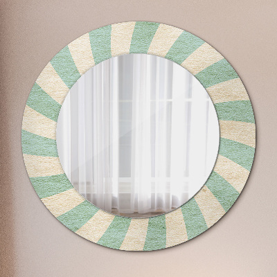 Round decorative wall mirror Retro pastel pattern