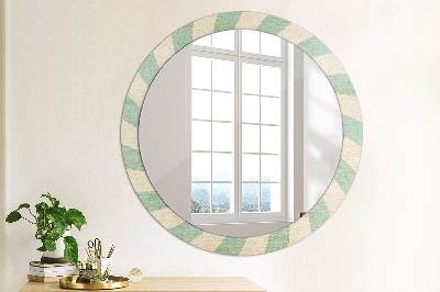 Round decorative wall mirror Retro pastel pattern