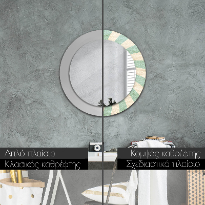 Round decorative wall mirror Retro pastel pattern