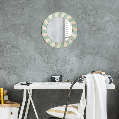 Round decorative wall mirror Retro pastel pattern