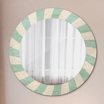 Round decorative wall mirror Retro pastel pattern