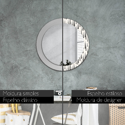 Round decorative wall mirror Stripes pattern