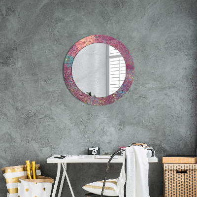 Round mirror printed frame Festival of colors