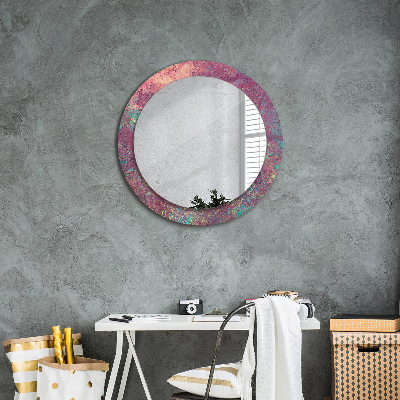 Round mirror printed frame Festival of colors