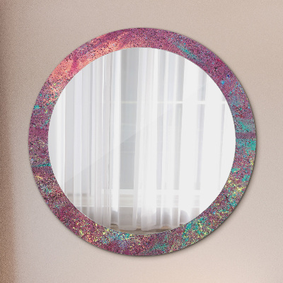 Round mirror printed frame Festival of colors