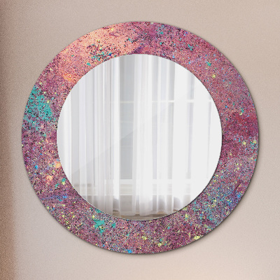 Round mirror printed frame Festival of colors