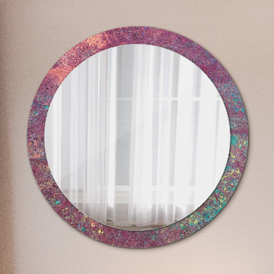 Round mirror printed frame Festival of colors