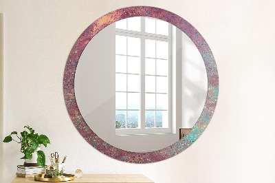 Round mirror printed frame Festival of colors