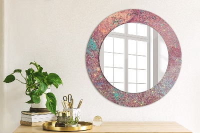 Round mirror printed frame Festival of colors