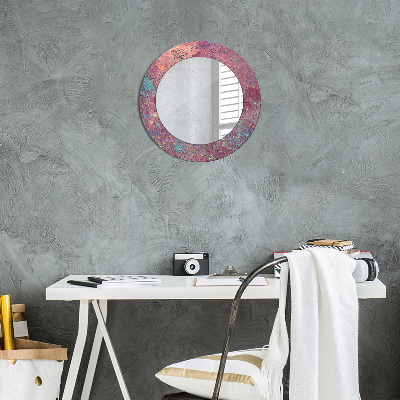 Round mirror printed frame Festival of colors