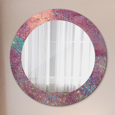 Round mirror printed frame Festival of colors