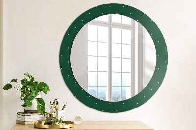 Round decorative wall mirror Green luxury template