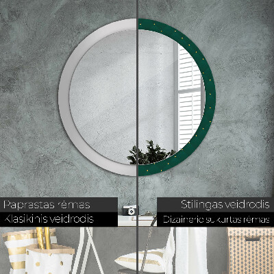 Round decorative wall mirror Green luxury template