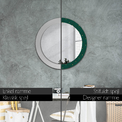 Round decorative wall mirror Green luxury template