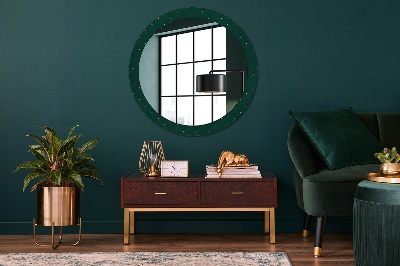 Round decorative wall mirror Green luxury template