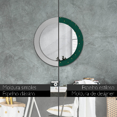 Round decorative wall mirror Green luxury template