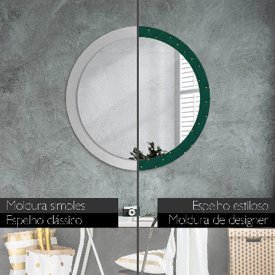 Round decorative wall mirror Green luxury template