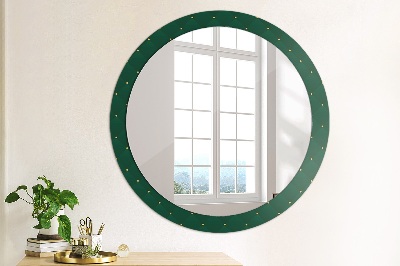 Round decorative wall mirror Green luxury template