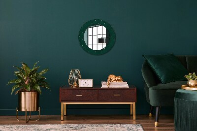 Round decorative wall mirror Green luxury template