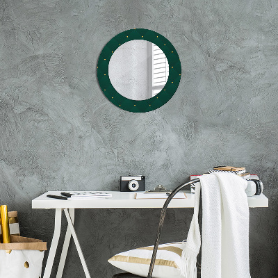 Round decorative wall mirror Green luxury template