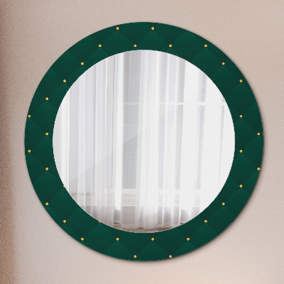 Round decorative wall mirror Green luxury template