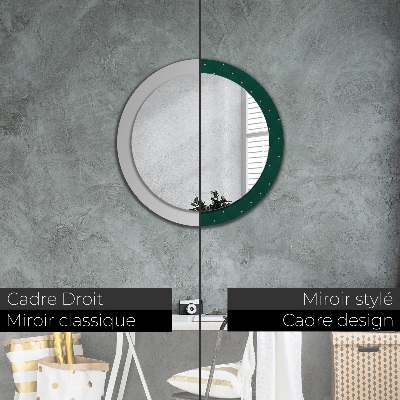 Round decorative wall mirror Green luxury template