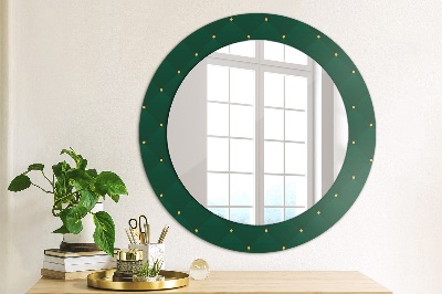 Round decorative wall mirror Green luxury template