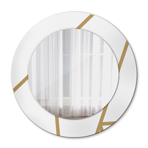 Round decorative wall mirror Linear composition