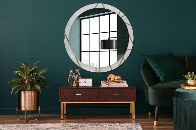 Round decorative wall mirror Linear composition