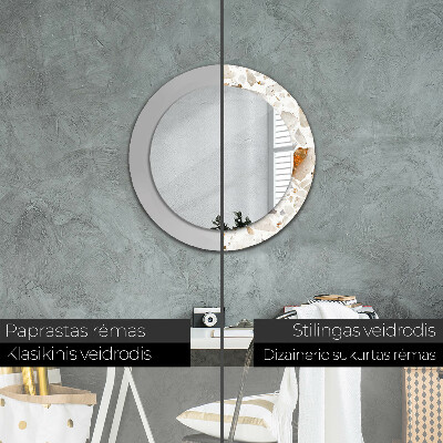 Round decorative wall mirror Terrazzo background