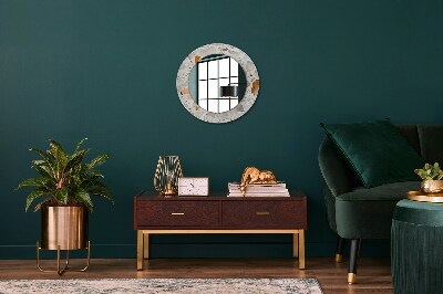 Round decorative wall mirror Terrazzo background