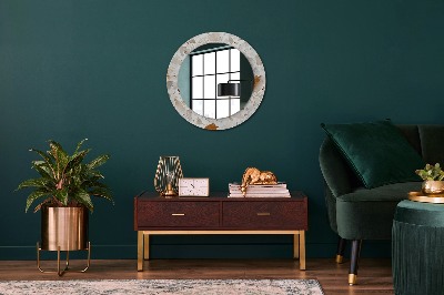 Round decorative wall mirror Terrazzo background