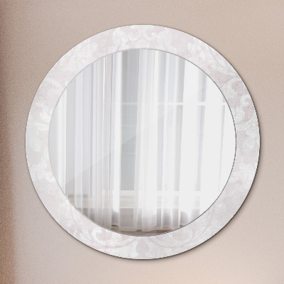 Round mirror printed frame Delicate roccoco texture