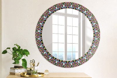 Round mirror printed frame Psychodelic mandala pattern