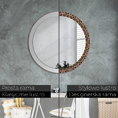 Round mirror printed frame Psychodelic mandala pattern