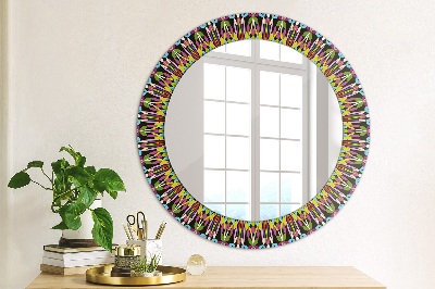 Round mirror printed frame Psychodelic mandala pattern