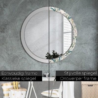 Round mirror decor Watercolor flowers