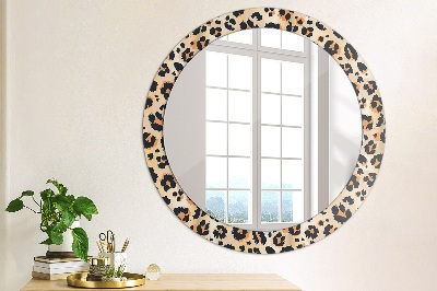 Round decorative wall mirror Wild pattern