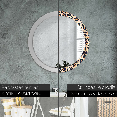 Round decorative wall mirror Wild pattern