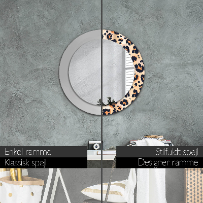 Round decorative wall mirror Wild pattern