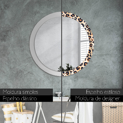 Round decorative wall mirror Wild pattern